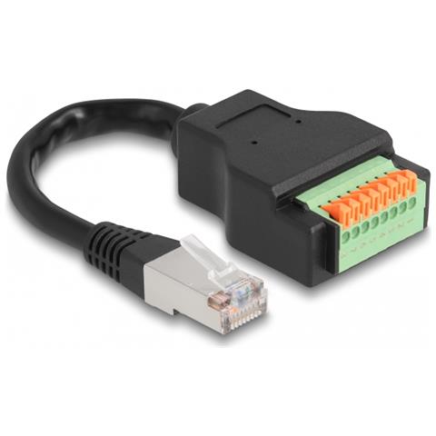 Cavo RJ45 Cat. 5e maschio per adattatore morsettiera con pulsante da 15 cm - Foto 1