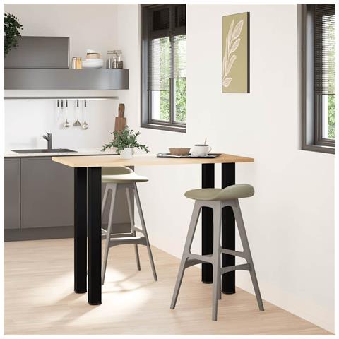 Gambe Per Tavolino 4 Pz Nero 100-102 Cm In Acciaio - Foto 3