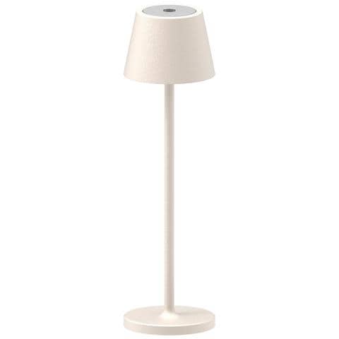 Lampada Da Tavolo Ricaricabile Gaia - Beige - Metallo - 7,5x7,5x27 Cm - Foto 1