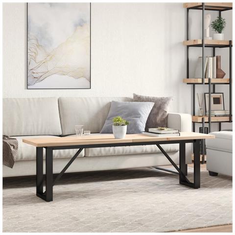 Lusso Casadino -  Tavolino Salotto Telaio A O 160x40x45,5 Cm Legno Pino E Acciaio - Foto 2