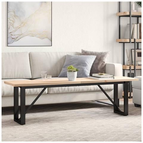 Lusso Casadino -  Tavolino Salotto Telaio A O 160x40x45,5 Cm Legno Pino E Acciaio - Foto 8