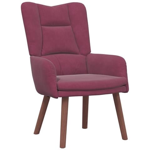 Poltrona Rilassante Wine Red in Velluto - Foto 1