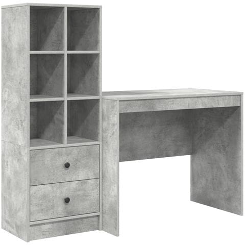 Scrivania con Storage Grigio Cemento Legno Ingegnerizzato - Foto 1