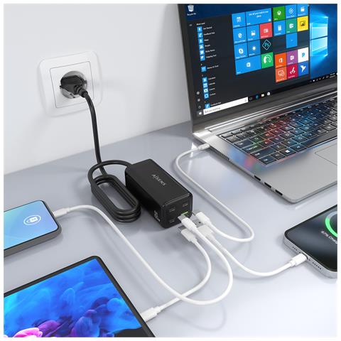 ASCH-100W4P054-BK Caricabatterie per dispositivi mobili Universale Nero AC Ricarica rapida Interno - Foto 7