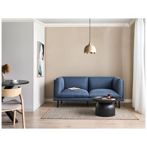 Divano 2 Posti Vorgod Tessuto Blu Scuro - Foto 1