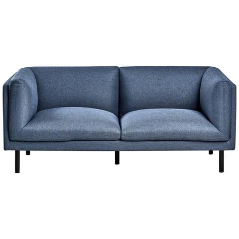 Divano 2 Posti Vorgod Tessuto Blu Scuro - Foto 2
