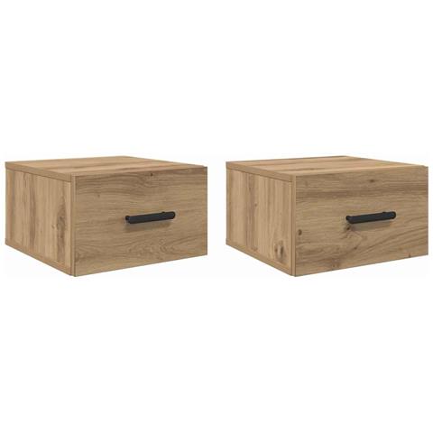 Armadio da Notte 2 pcs rovere artigianale 35 x 35 x 20 cm - Foto 1