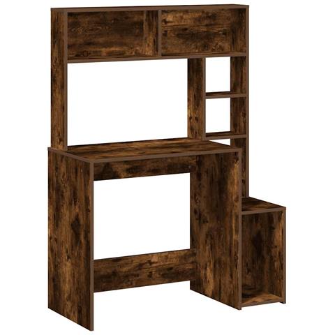 Scrivania Mensole Rovere Fumo 100x45x140 cm Legno Multistrato - Foto 1