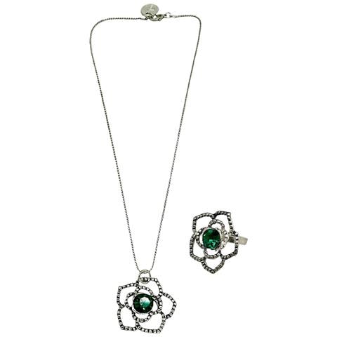 Collana ""oz"" E Anello Sw Verde - Foto 1