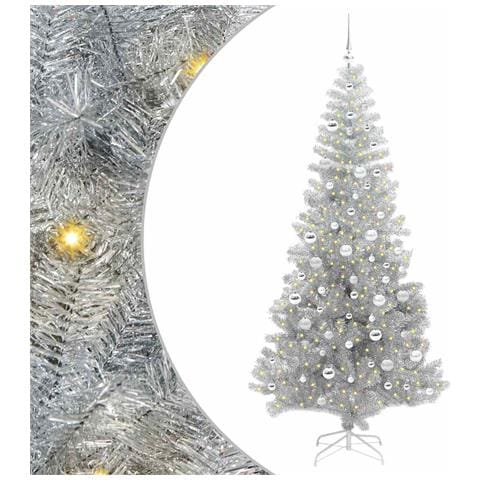 Albero di Natale con 300 LED con supporto Argento 210 cm PET - Foto 1