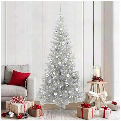 Albero di Natale con 300 LED con supporto Argento 210 cm PET - Foto 2