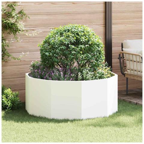 Fioriera Bianco 120 x 120 x 50 cm Acciaio - Foto 2