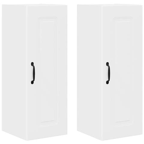 Pensile cucina 2 pcs Bianco 30 x 31 x 80 cm Legno multistrato - Foto 1
