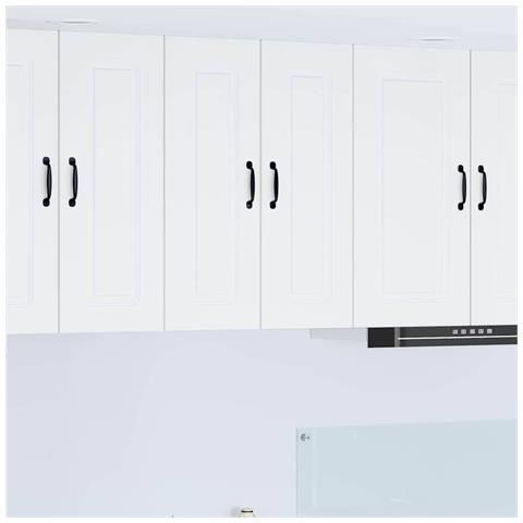 Pensile cucina 2 pcs Bianco 30 x 31 x 80 cm Legno multistrato - Foto 2