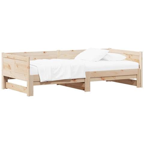 Letto Giorno Estraibile Naturale 180 x 200 cm Pino massello - Foto 1
