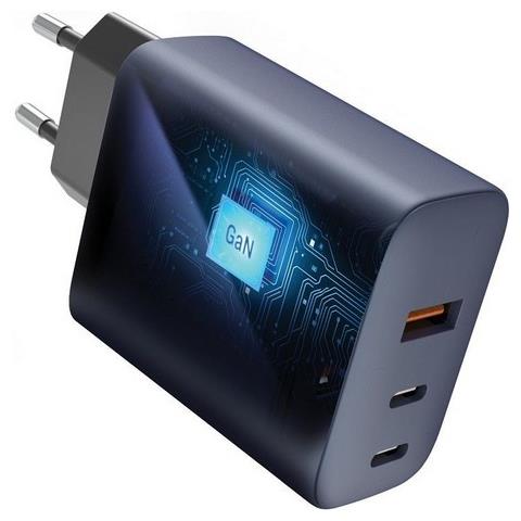 Caricabatterie Da Casa Originale Gan 65wpd 1x Usb-a 2x Usb-c Fino A 65w Grey Per Smartphone - Foto 1
