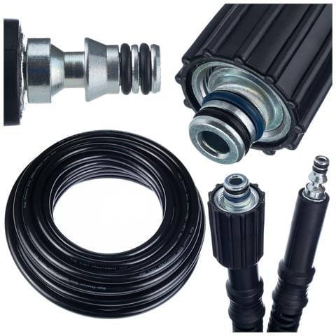 Tubo Alta Pressione 15m - Click Connect, Nylon, Pvc | Max 200 Bar, 60°c | Compatibile Con Idropulitrici Parkside - Foto 1