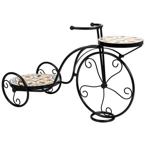 Supporto Bici In Mosaico Multicolore E Ferro Battuto 67x26,5x43h - Foto 1