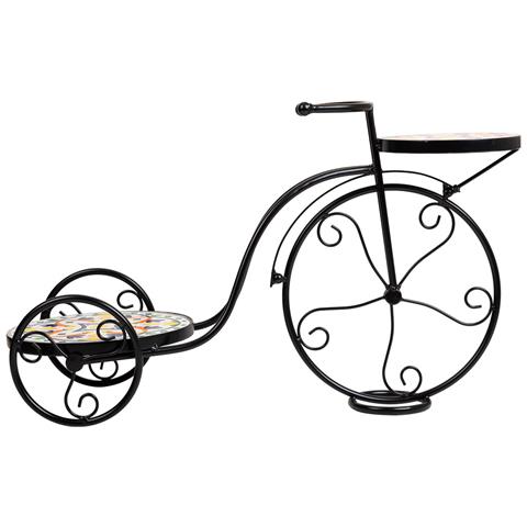 Supporto Bici In Mosaico Multicolore E Ferro Battuto 67x26,5x43h - Foto 2
