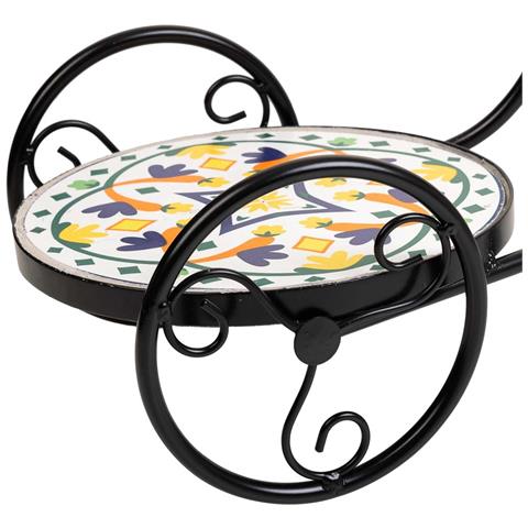 Supporto Bici In Mosaico Multicolore E Ferro Battuto 67x26,5x43h - Foto 8