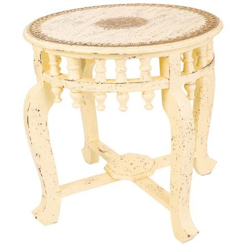 Tavolino In Legno E Metallo Avorio 45x45x52h - Foto 1