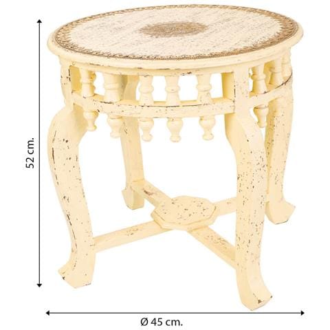 Tavolino In Legno E Metallo Avorio 45x45x52h - Foto 7