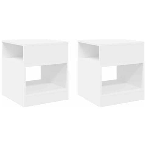 Tavolino 2 pcs Bianco 40,5 x 40 x 45 cm Legno multistrato - Foto 1