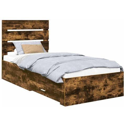 Struttura del letto Rovere fumé 90 x 200 cm Legno multistrato - Foto 1