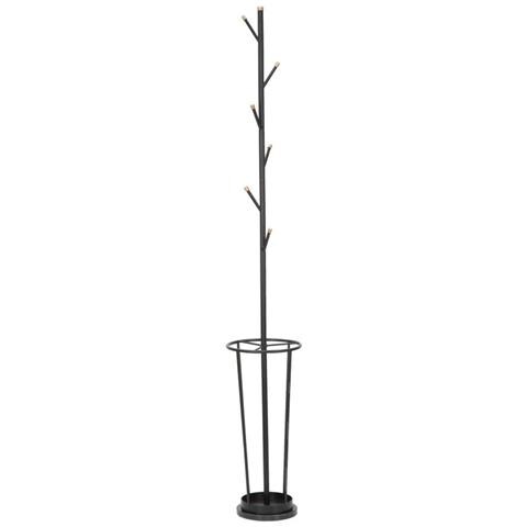 Appendiabiti E Portaombrelli Glam Black In Ferro Nero E Gold - H 176 Cm - Foto 1