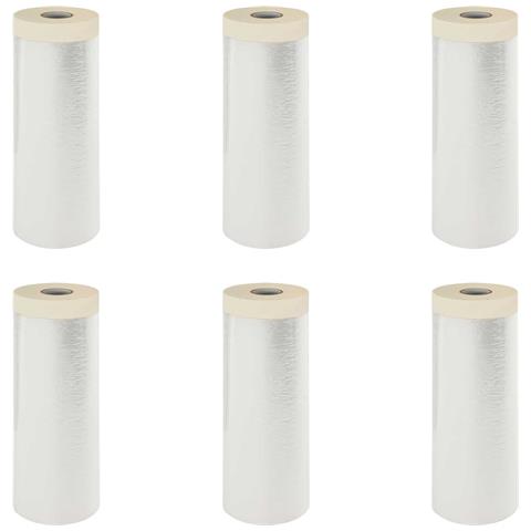 Telo per Polvere con Nastro Adesivo 6 pcs 210 x 2000 cm HDPE - Foto 1