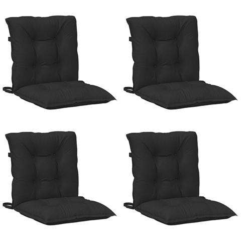 Set di Cuscini per Sedia Bassa 4 pcs Melange Nero - Foto 1