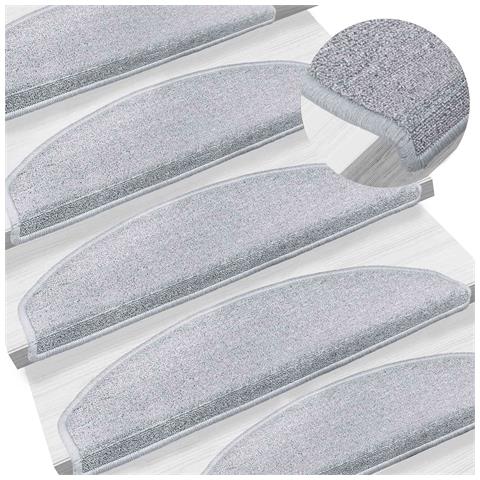 Tappetini per scale autoadesivi 15 pcs Grigio Chiaro - Foto 2