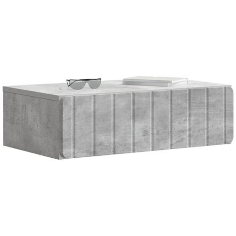Tavolino da Parete Laterale Grigio Cemento 59 x 34,5 x 17 cm - Foto 2