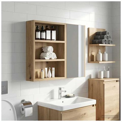 Armadio da bagno a muro Rovere Artigianale 40 x 10 x 50 cm - Foto 2
