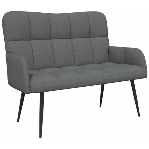 Sofa a Due Posti Grigio scuro 115 x 61 x 87 cm Tessuto - Foto 1