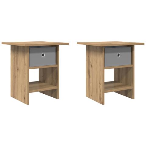 Comodino con cassetto 2 pcs Rovere artigianale 41 x 40 x 45 cm - Foto 1
