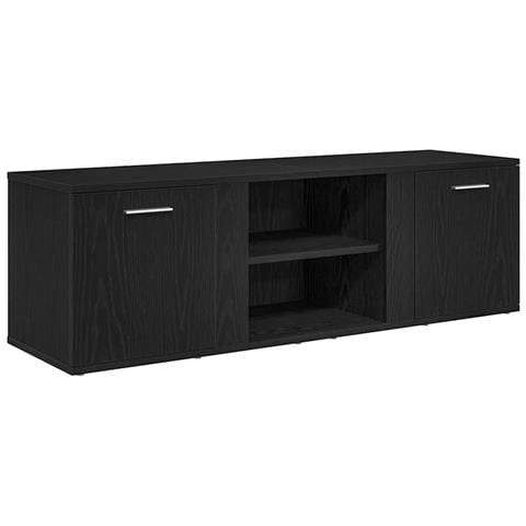 Mobile TV Rovere Nero 120x34x37 cm in Legno Multistrato - Foto 1