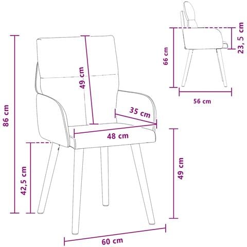Sedie da pranzo 2 pcs Tessuto Grigio Chiaro 60 x 56 x 96 cm - Foto 8