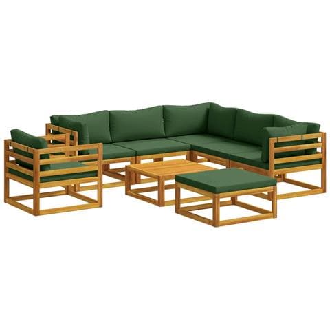 Set di divani 8 pz Naturale Legno di Acacia Massello - Foto 1