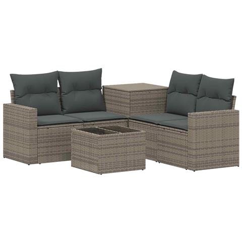Set di divani 6 pz Grigio e Grigio Scuro - Foto 1