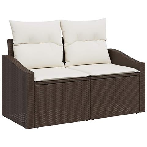 Set di divani 6 pz Marrone e Bianco Crema - Foto 10