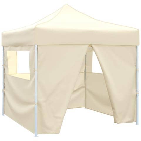 Tenda Pieghevole Crema 3 x 3 m con 4 Pareti - Foto 1