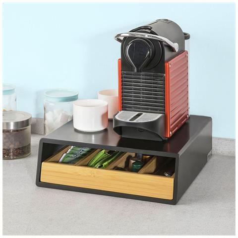 Contenitore Porta Capsule E Cialde Caffè Nespresso 4 Scomparti In Legno Frg280-sch - Foto 1