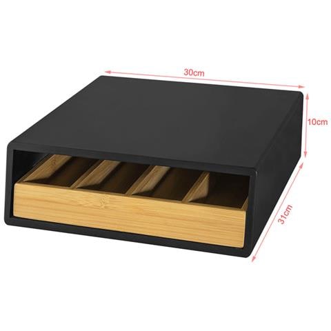 Contenitore Porta Capsule E Cialde Caffè Nespresso 4 Scomparti In Legno Frg280-sch - Foto 2