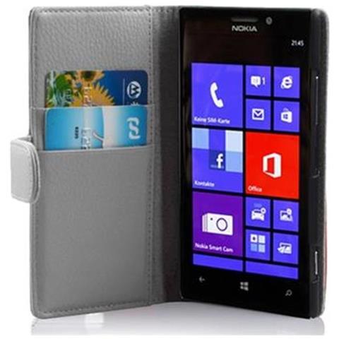 Cadorabo Custodia Compatibile Con Nokia Lumia 925 In Magnesio Bianco - Coperchio Protettivo In Ecopelle Testurizzata E Tasca Per Carte Di Credito - Foto 1