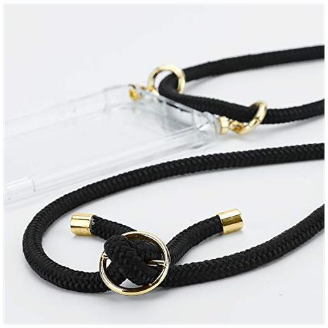 Catena Di Telefoni Cellulari Compatibile Con Samsung Galaxy Note 4 In Nero - Coperchio Protettivo In Silicone Con Anelli D'oro, Cinturino In Corda E Custodia Staccabile - Foto 2