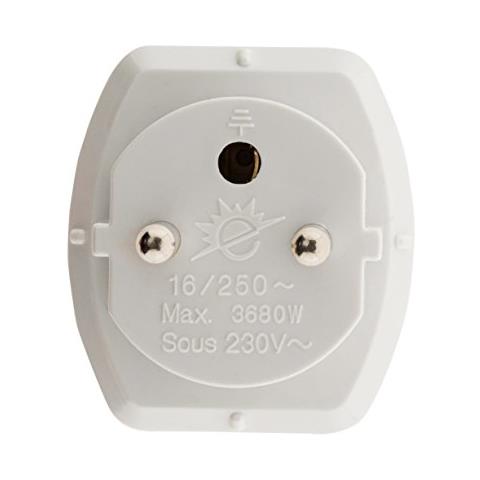Zenitech 240095 Adattatore Di Presa Elettrica, Bianco - Foto 2