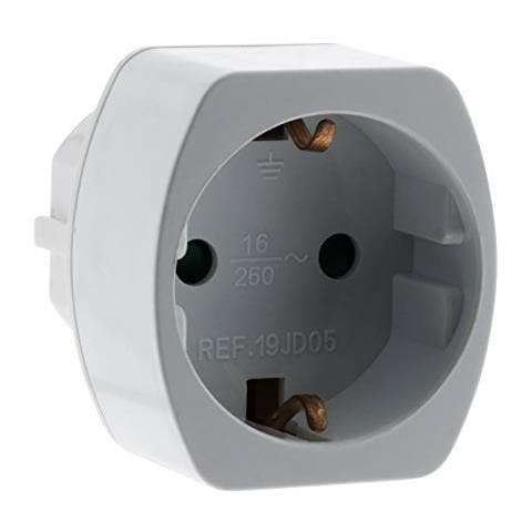 Zenitech 240095 Adattatore Di Presa Elettrica, Bianco - Foto 1