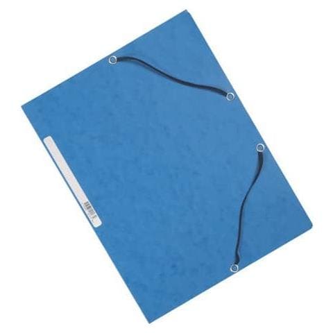 Cartellina A 3 Lembi Con Elastico 24,3x32 Cm Cartoncino Manilla 375 G / m² Blu - Kf02167 (conf. 10)  - Foto 1