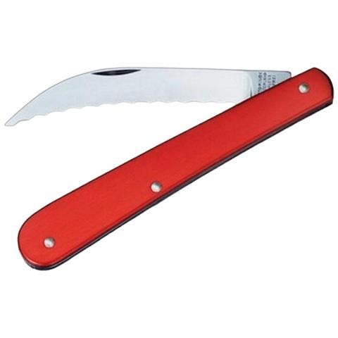 Coltello Panettiere, Lama Seghettata In Acciaio Manico In Alluminio Rosso - Foto 2